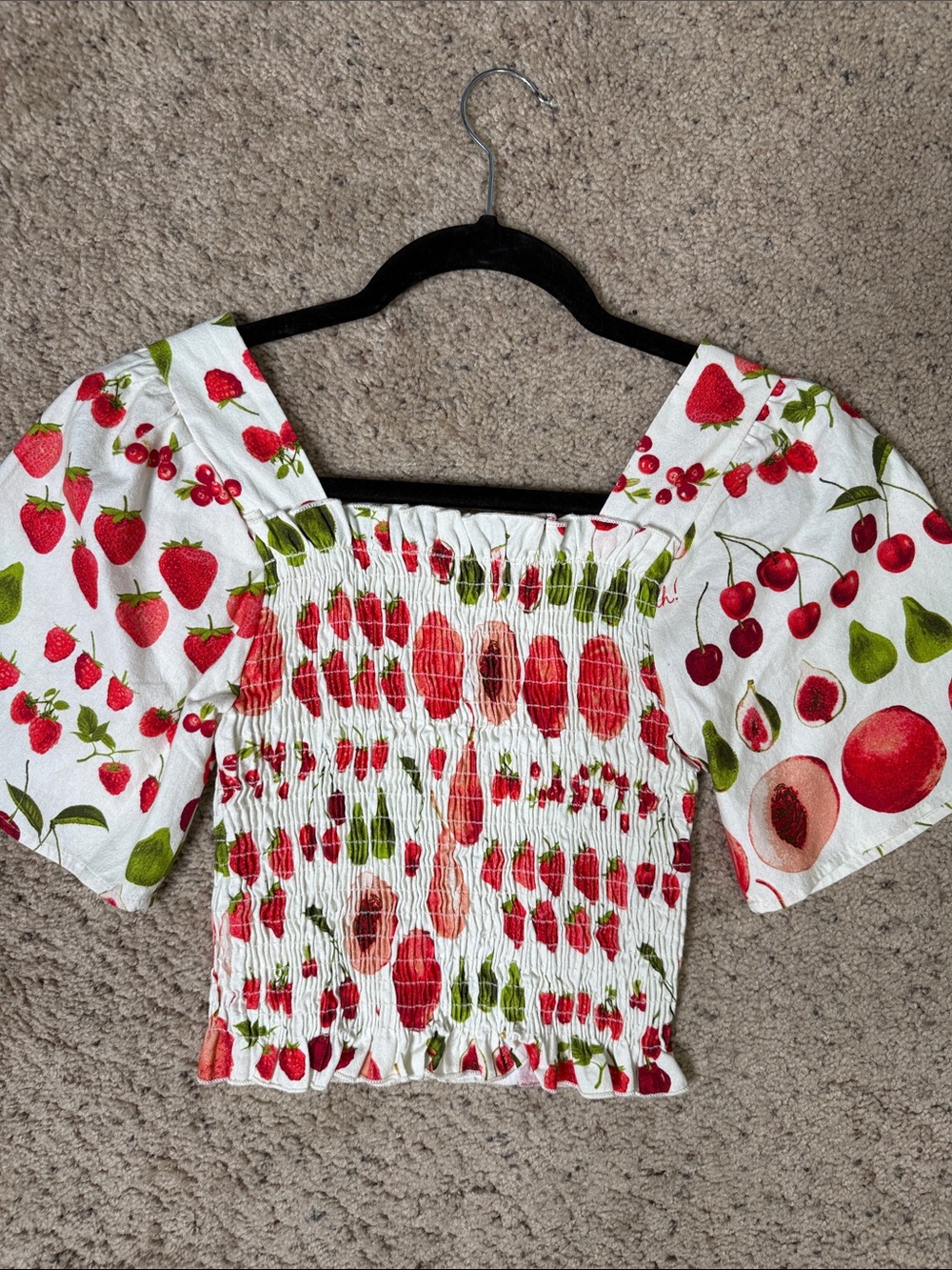 RARE 🍑🍓🍋‍🟩Lisa Says Gah Fruit-Print Top and matching midi skirt XS - Picture 8 of 8